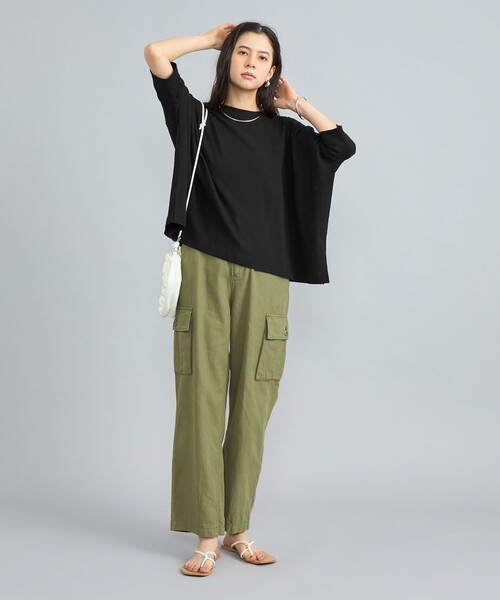 coen(コーエン)の「SARAH TWISTテントシルエットプルオーバー(Tシャツ/カットソー・レディース・ブラウン/ベージュ/ブラック/オフホワイト・L/M)」の17枚目の写真
