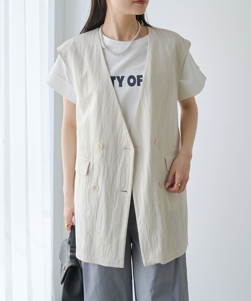 PUAL CE CIN（ピュアルセシン）の「ノーカラーダブルデザイン
