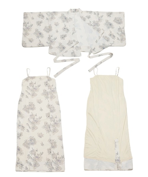 ROPE' PICNIC（ロペピクニック）の「1人で着られる浴衣キャミワンピース/リンクコーデ（浴衣・レディース・オフホワイト/レッド系その他2/ダークラベンダー/ホワイト系その他5/ピンク系その他・38）」の9枚目の写真