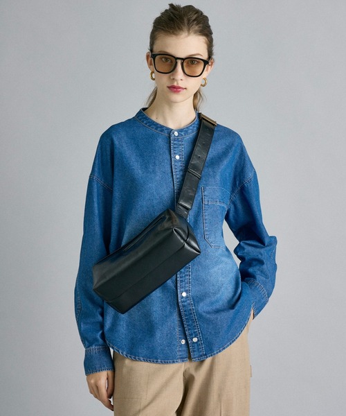 INED CLARO(イネドクラロ)の「【接触冷感】6.5ozデニムシャツ(シャツ/ブラウス・レディース・ブルー/サックスブルー・フリー)」の3枚目の写真