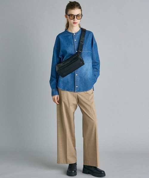 INED CLARO(イネドクラロ)の「【接触冷感】6.5ozデニムシャツ(シャツ/ブラウス・レディース・ブルー/サックスブルー・フリー)」の4枚目の写真