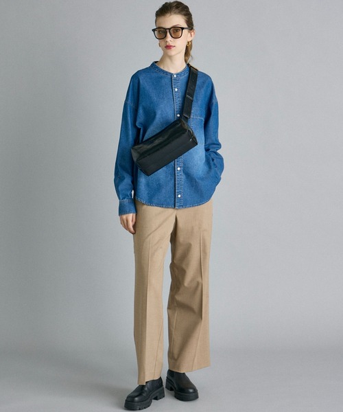 INED CLARO(イネドクラロ)の「【接触冷感】6.5ozデニムシャツ(シャツ/ブラウス・レディース・ブルー/サックスブルー・フリー)」の5枚目の写真