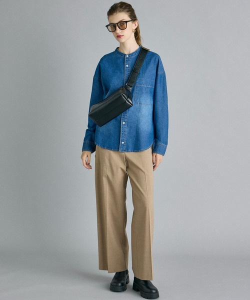 INED CLARO(イネドクラロ)の「【接触冷感】6.5ozデニムシャツ(シャツ/ブラウス・レディース・ブルー/サックスブルー・フリー)」の7枚目の写真