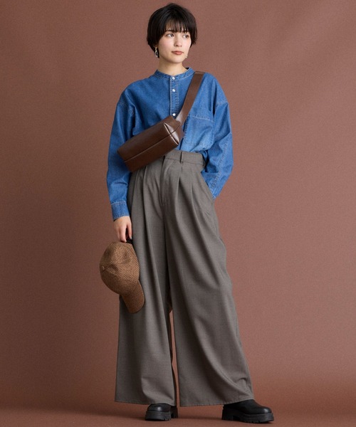 INED CLARO(イネドクラロ)の「【接触冷感】6.5ozデニムシャツ(シャツ/ブラウス・レディース・ブルー/サックスブルー・フリー)」の8枚目の写真