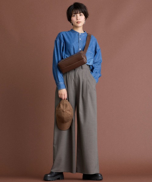 INED CLARO(イネドクラロ)の「【接触冷感】6.5ozデニムシャツ(シャツ/ブラウス・レディース・ブルー/サックスブルー・フリー)」の9枚目の写真