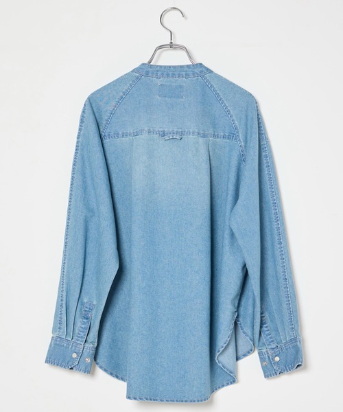 INED CLARO(イネドクラロ)の「【接触冷感】6.5ozデニムシャツ(シャツ/ブラウス・レディース・ブルー/サックスブルー・フリー)」の20枚目の写真