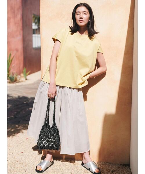 Samansa Mos2 blue（サマンサモスモスブルー）の「フレンチスリーブTシャツ（Tシャツ/カットソー・レディース・オフホワイト/シルバーグレー/ブルー/チャコールグレー/イエロー・F）」の8枚目の写真