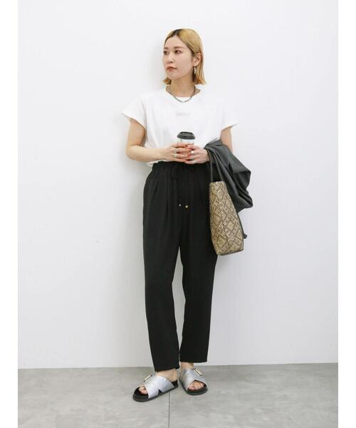 Samansa Mos2 blue（サマンサモスモスブルー）の「フレンチスリーブTシャツ（Tシャツ/カットソー・レディース・オフホワイト/シルバーグレー/ブルー/チャコールグレー/イエロー・F）」の11枚目の写真