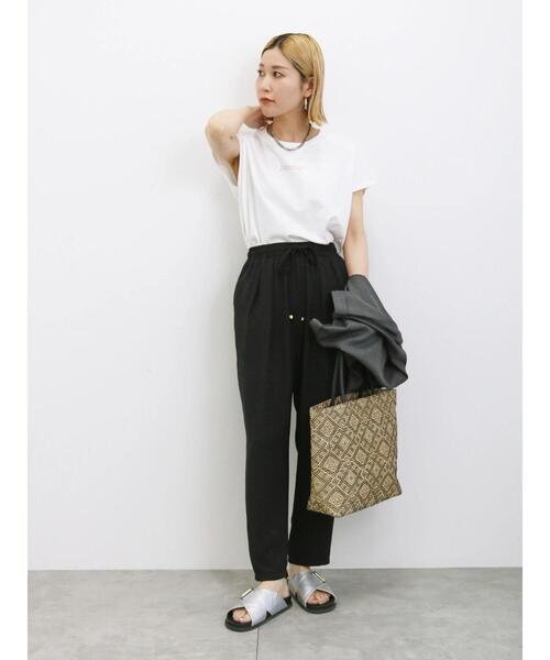 Samansa Mos2 blue（サマンサモスモスブルー）の「フレンチスリーブTシャツ（Tシャツ/カットソー・レディース・オフホワイト/シルバーグレー/ブルー/チャコールグレー/イエロー・F）」の12枚目の写真