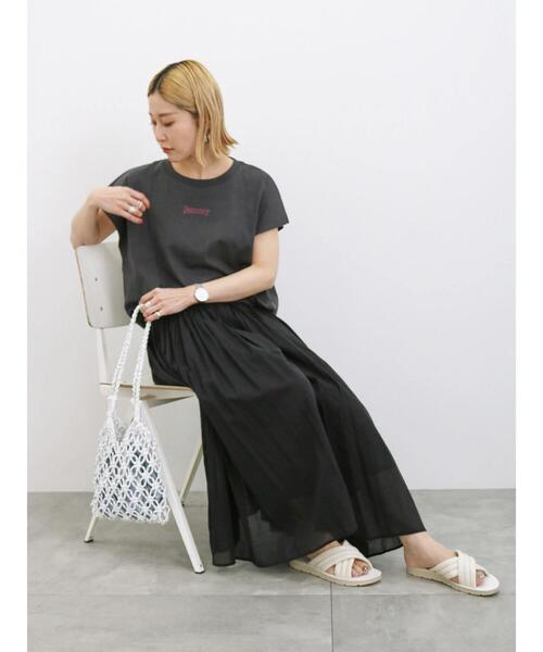 Samansa Mos2 blue（サマンサモスモスブルー）の「フレンチスリーブTシャツ（Tシャツ/カットソー・レディース・オフホワイト/シルバーグレー/ブルー/チャコールグレー/イエロー・F）」の16枚目の写真