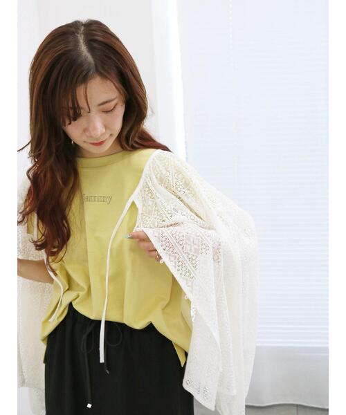 Samansa Mos2 blue（サマンサモスモスブルー）の「フレンチスリーブTシャツ（Tシャツ/カットソー・レディース・オフホワイト/シルバーグレー/ブルー/チャコールグレー/イエロー・F）」の18枚目の写真