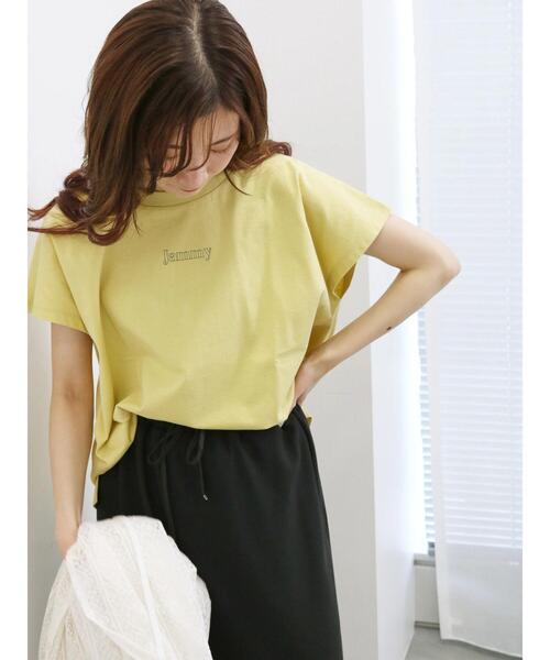 Samansa Mos2 blue（サマンサモスモスブルー）の「フレンチスリーブTシャツ（Tシャツ/カットソー・レディース・オフホワイト/シルバーグレー/ブルー/チャコールグレー/イエロー・F）」の19枚目の写真