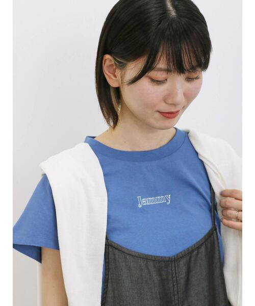 Samansa Mos2 blue（サマンサモスモスブルー）の「フレンチスリーブTシャツ（Tシャツ/カットソー・レディース・オフホワイト/シルバーグレー/ブルー/チャコールグレー/イエロー・F）」の22枚目の写真