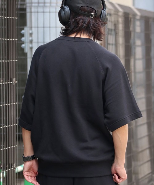 wissty(ウィスティー)の「wissty-ロゴ刺繍スウェットTEE(Tシャツ/カットソー・メンズ・グレー/ブラック・L/M)」の4枚目の写真