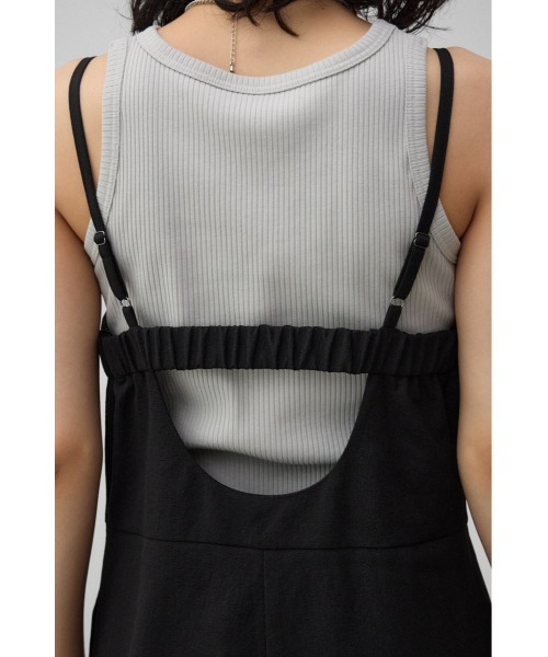 AZUL by moussy（アズールバイマウジー）の「バックオープンサロペット（サロペット/オーバーオール・レディース・ベージュ/ブラック・SMALL/MEDIUM）」の9枚目の写真