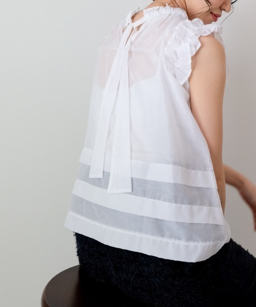 DOLLUPOOPS（ドールアップウップス）の「フリル×タックブラウス（シャツ/ブラウス・レディース・オフホワイト/ピンク/ブルー/ブラック・38）」の13枚目の写真