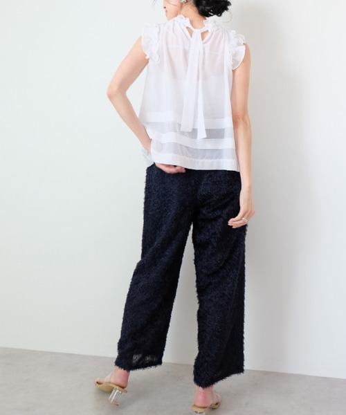 DOLLUPOOPS（ドールアップウップス）の「フリル×タックブラウス（シャツ/ブラウス・レディース・オフホワイト/ピンク/ブルー/ブラック・38）」の7枚目の写真