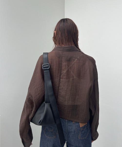 y/m（イム）の「シアーワッシャークロップドシャツ（シャツ/ブラウス・レディース・ホワイト/ブラウン・FREE）」の17枚目の写真