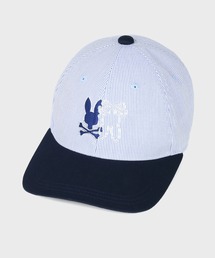 Psycho Bunny（サイコバニー）の「[GOLF]サッカーストライプ 2TONEシルエットロゴ キャップ（キャップ・メンズ）」