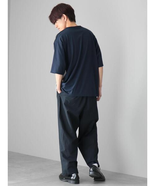 CRAFT STANDARD BOUTIQUE(クラフトスタンダードブティック)の「ブロッキング半袖ニットTEE(Tシャツ/カットソー・メンズ・ブラック/オフホワイト/ネイビー・M/L/XL)」の19枚目の写真