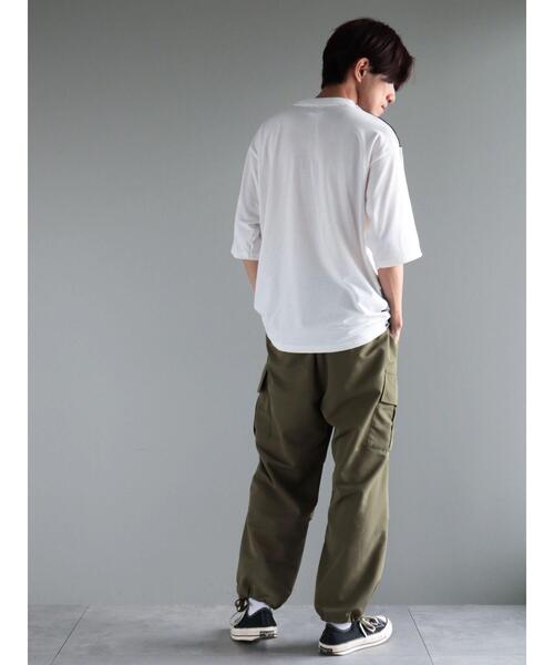 CRAFT STANDARD BOUTIQUE(クラフトスタンダードブティック)の「ブロッキング半袖ニットTEE(Tシャツ/カットソー・メンズ・ブラック/オフホワイト/ネイビー・M/L/XL)」の13枚目の写真
