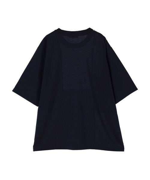 CRAFT STANDARD BOUTIQUE(クラフトスタンダードブティック)の「ブロッキング半袖ニットTEE(Tシャツ/カットソー・メンズ・ブラック/オフホワイト/ネイビー・M/L/XL)」の15枚目の写真