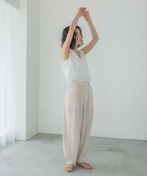 LEPSIM(レプシィム)の「【FOR I SERIES】レース2WAYベスト 126501(Tシャツ/カットソー・レディース・ブラック/オフホワイト・FREE)」の6枚目の写真