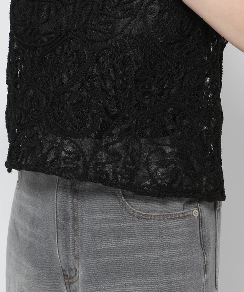 LEPSIM(レプシィム)の「【FOR I SERIES】レース2WAYベスト 126501(Tシャツ/カットソー・レディース・ブラック/オフホワイト・FREE)」の7枚目の写真