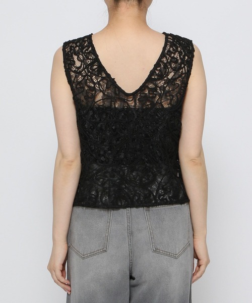 LEPSIM(レプシィム)の「【FOR I SERIES】レース2WAYベスト 126501(Tシャツ/カットソー・レディース・ブラック/オフホワイト・FREE)」の10枚目の写真