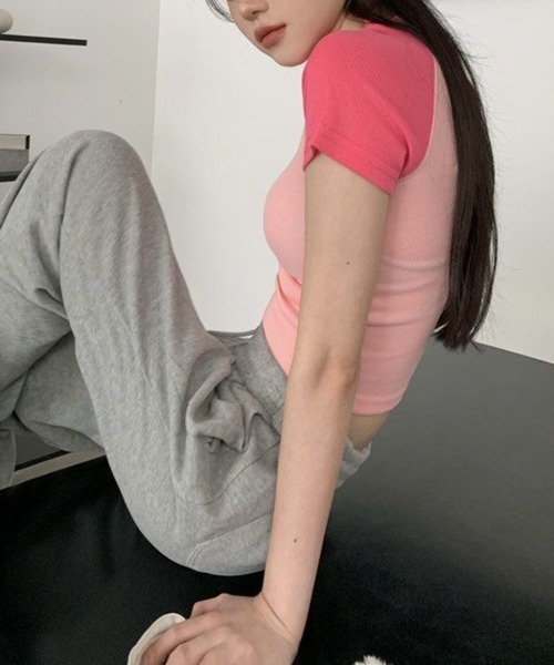 VIBGYOR(ヴィブジョー)の「【EIZZ/アイズ】ショート 半袖 リブ Tシャツ ラグラン(Tシャツ/カットソー・レディース・ネイビー/ピンク・SMALL/MEDIUM/LARGE)」の16枚目の写真