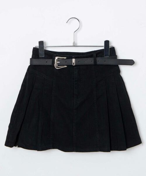 Figments（フィグメンツ）の「ベルト付きデニムプリーツミニスカート（デニムスカート・レディース・グレー/ブラック・SMALL/MEDIUM）」の18枚目の写真