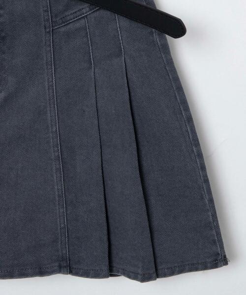 Figments（フィグメンツ）の「ベルト付きデニムプリーツミニスカート（デニムスカート・レディース・グレー/ブラック・SMALL/MEDIUM）」の21枚目の写真