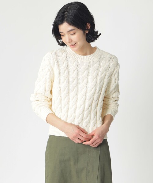 ECOALF(エコアルフ)の「TIL ケーブルニット / TIL KNITTED SWEATER(ニット/セーター・レディース・イエロー/ホワイト系その他・S/XS)」の12枚目の写真