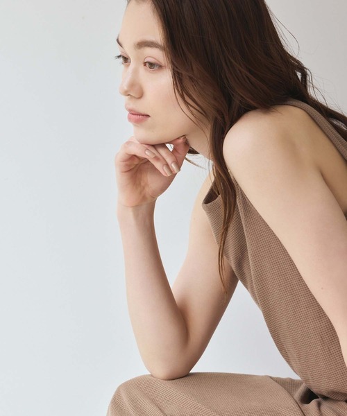 Edit Sheen（エディットシーン）の「カップ付きワッフルマキシワンピース（ワンピース・レディース・ブラック/モカ・M/S）」の16枚目の写真