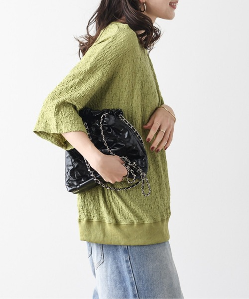 La-gemme(ラジェム)の「ランダムシャーリングカットソー(Tシャツ/カットソー・レディース・ブラック/アイボリー/グリーン系その他/ブラウン・フリー)」の12枚目の写真