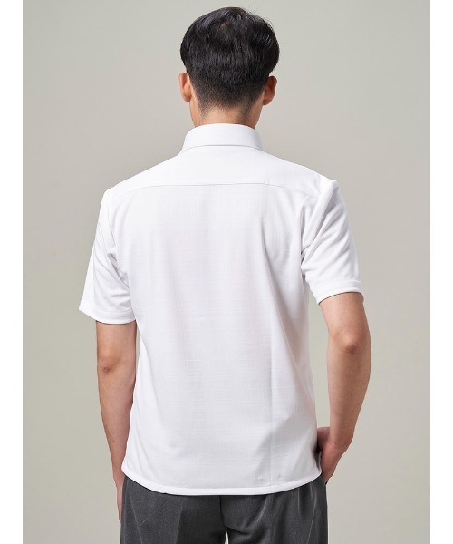 Perfect Suit FActory（パーフェクトスーツファクトリー）の「シャドーチェック　ポロシャツ【ビジネス対応可】カッタウェイ　ブラック/ホワイト/ネイビー/ブラウン（ポロシャツ・メンズ・ネイビー/ブラウン/ブラック/ホワイト・LL/S/M/L）」の6枚目の写真