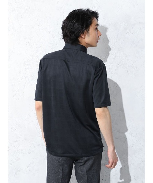 Perfect Suit FActory（パーフェクトスーツファクトリー）の「シャドーチェック　ポロシャツ【ビジネス対応可】カッタウェイ　ブラック/ホワイト/ネイビー/ブラウン（ポロシャツ・メンズ・ネイビー/ブラウン/ブラック/ホワイト・LL/S/M/L）」の13枚目の写真