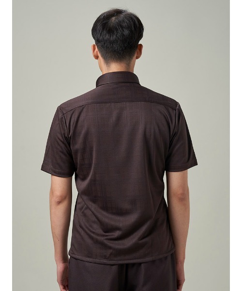 Perfect Suit FActory（パーフェクトスーツファクトリー）の「シャドーチェック　ポロシャツ【ビジネス対応可】カッタウェイ　ブラック/ホワイト/ネイビー/ブラウン（ポロシャツ・メンズ・ネイビー/ブラウン/ブラック/ホワイト・LL/S/M/L）」の20枚目の写真