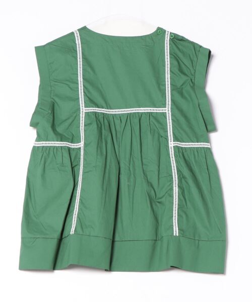 Q（キュー）の「コットンギャザーブラウス（シャツ/ブラウス・レディース・ブラック/グリーン・MEDIUM）」の5枚目の写真