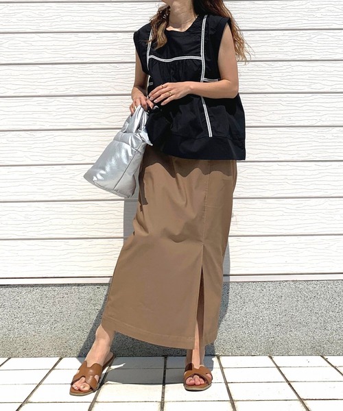 Q（キュー）の「コットンギャザーブラウス（シャツ/ブラウス・レディース・ブラック/グリーン・MEDIUM）」の11枚目の写真