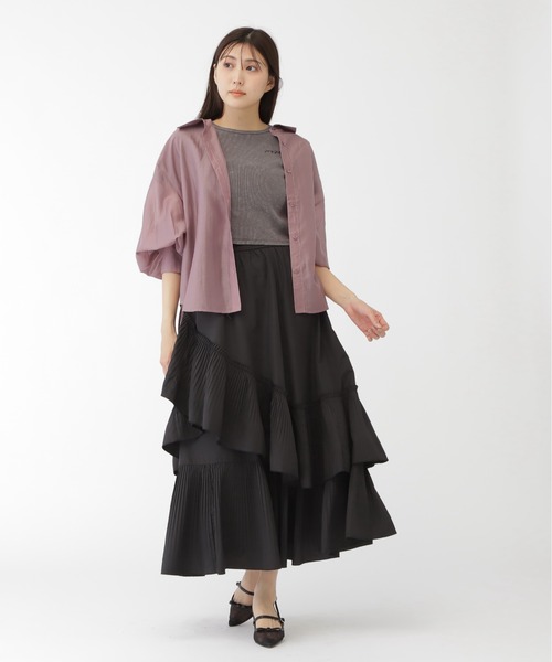 JILL by JILL STUART（ジルバイジルスチュアート）の「◇ボリュームスリーブシアーシャツ（シャツ/ブラウス・レディース・パープル系その他/ピンク/ホワイト・FREE）」の22枚目の写真