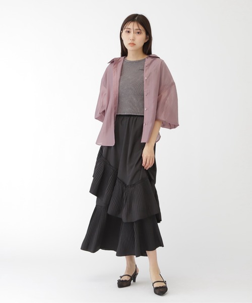 JILL by JILL STUART（ジルバイジルスチュアート）の「◇ボリュームスリーブシアーシャツ（シャツ/ブラウス・レディース・パープル系その他/ピンク/ホワイト・FREE）」の21枚目の写真