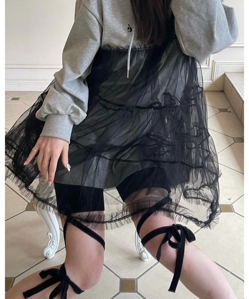 epine（エピヌ）の「ribbon rib knit half leggings（その他パンツ・レディース・グレー/アイボリー/ブラック・FREE）」の15枚目の写真