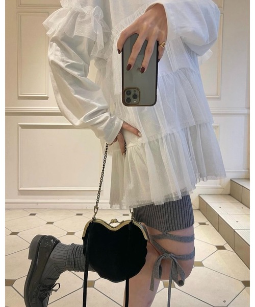 epine（エピヌ）の「ribbon rib knit half leggings（その他パンツ・レディース・グレー/アイボリー/ブラック・FREE）」の14枚目の写真