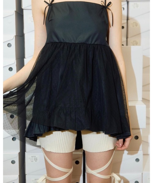 epine（エピヌ）の「ribbon rib knit half leggings（その他パンツ・レディース・グレー/アイボリー/ブラック・FREE）」の11枚目の写真