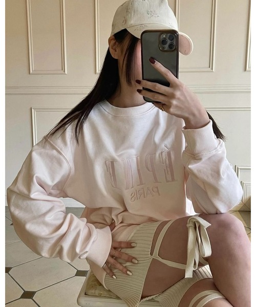 epine（エピヌ）の「ribbon rib knit half leggings（その他パンツ・レディース・グレー/アイボリー/ブラック・FREE）」の4枚目の写真