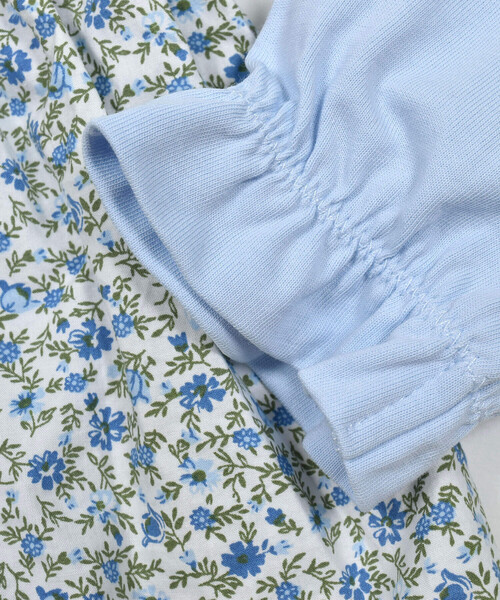 【セール】ローン花柄レイヤードデザイン長袖Tシャツ+パンツセット(80~90cm)（その他ベビーウェア）｜BeBe（ベベ）
