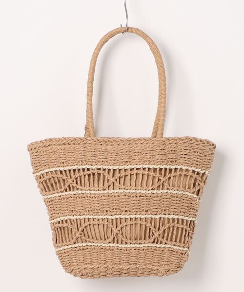 anap mimpi（アナップミンピ）の「雑材デザインタッセルバッグ（かごバッグ・レディース・ブラウン・FREE）」の2枚目の写真