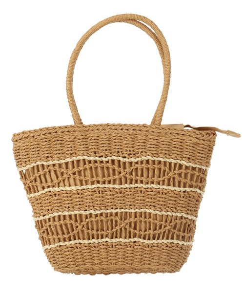 anap mimpi（アナップミンピ）の「雑材デザインタッセルバッグ（かごバッグ・レディース・ブラウン・FREE）」の3枚目の写真