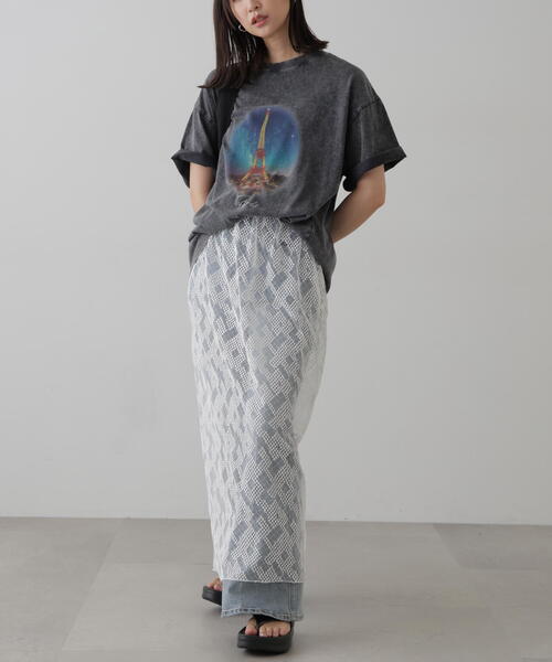 FREE'S MART（フリーズマート）の「PARISプリントTシャツ（Tシャツ/カットソー・レディース・ブラック・FREE）」の4枚目の写真